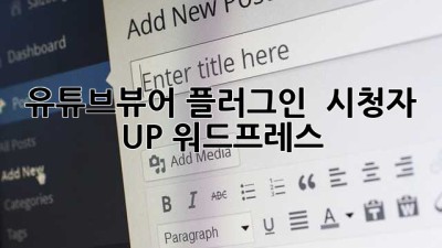 유튜브뷰어 플러그인 🚀 시청자 UP! #워드프레스