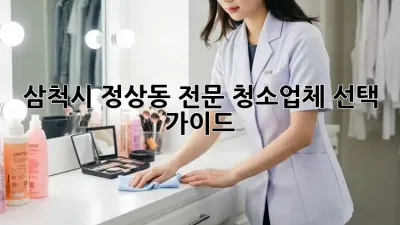 삼척시 정상동 전문 청소업체 선택 가이드